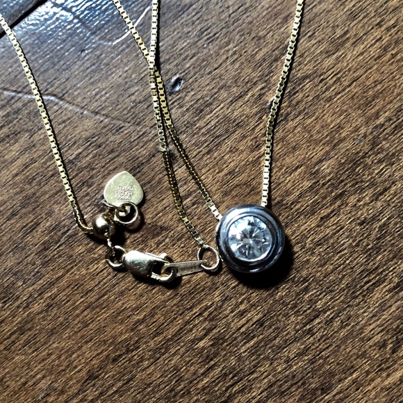 Diamond Cushion Cut Solitaire Necklace in 14k Gold - Picture 3 of 8